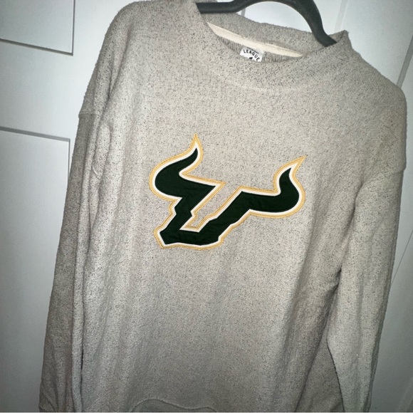 League Gray Crewneck Sweater with Bull Emblem USF - Picture 2 of 6